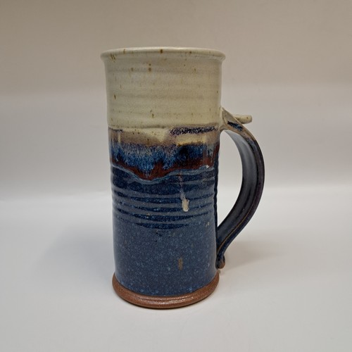 Click to view detail for #260321 Beer Stein Sand & Blue $24